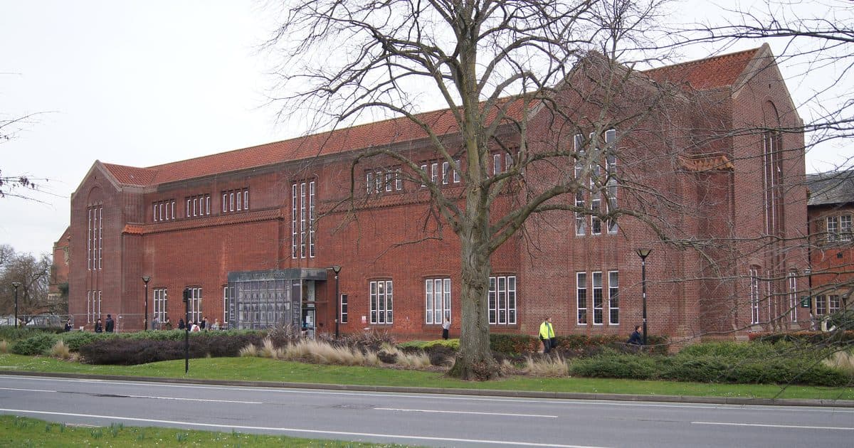 Red-brick Hartley Library on the University of Southampton's Highfield campus, Southampton