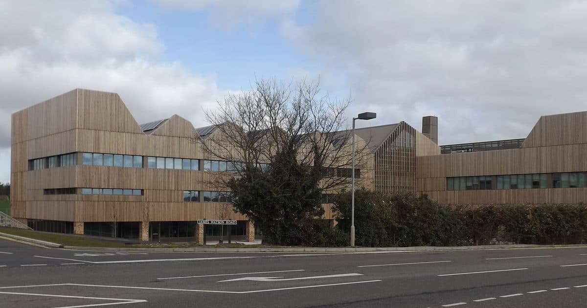 Timber-clad Bob Champion Research and Education Building of Norwich Medical School, University of East Anglia, on Norwich Research Park