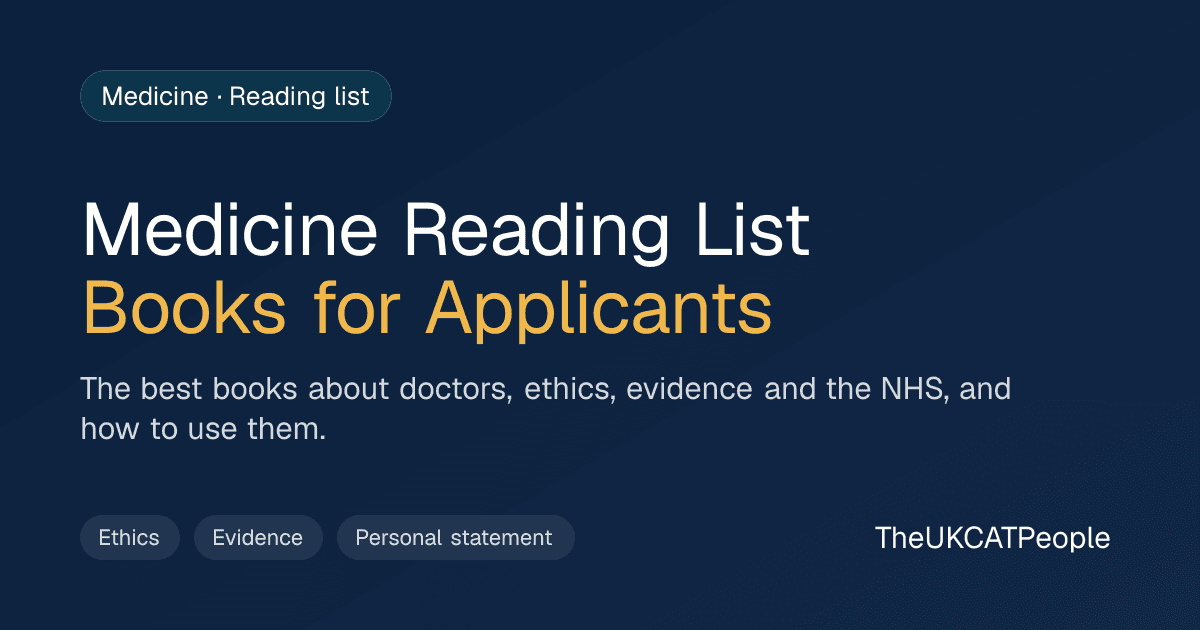 A stack of books about medicine, ethics and the NHS on a desk beside a stethoscope