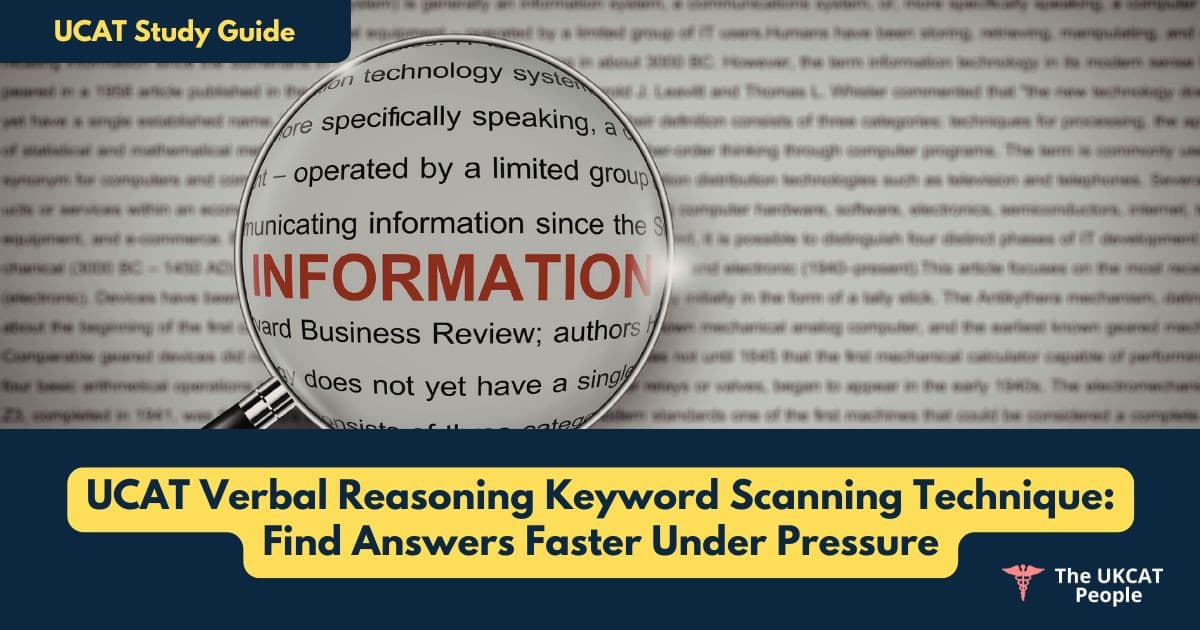 UCAT Verbal Reasoning Keyword Scanning Technique: Find Answers Faster Under Pressure