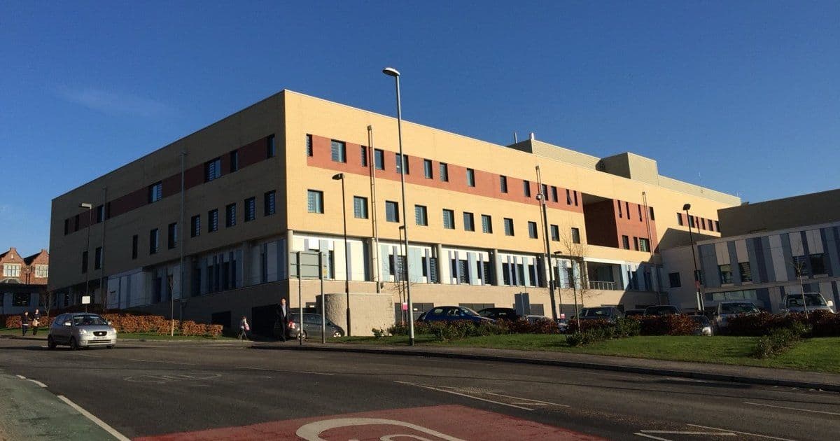 The Maternity Centre at Royal Stoke University Hospital, a modern NHS maternity building, on a sunny day
